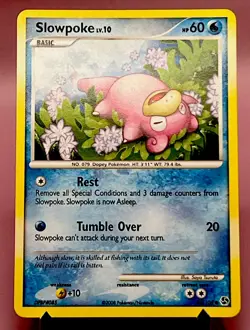 Slowpoke 82/106~ Cute Smile Flower Field Art~ Pastel Gallery Pokemon Card! - Image 1
