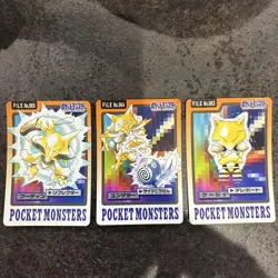 Carddass Pokemon Card Alakazam Kadabra Abra Japanese 1997 - Image 1