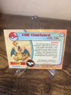Topps Charizard Pokemon Card #06 Non-Holo Blue Label Logo - Image 2