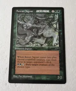 ASWAN JAGUAR JUMBO 6 x 9 PROMO CARD - VINTAGE MAGIC THE GATHERING 1997 - Image 1