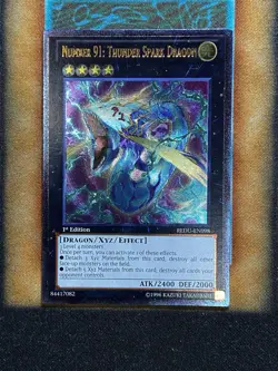 Yugioh Number 91: Thunder Spark Dragon REDU-EN098 Ultimate Rare 1st Ed LP - Image 1