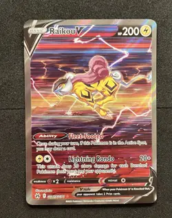 Pokemon Card Raikou v GG41/GG70 Galarian Gallary Crown Zenith Near Mint - Image 1
