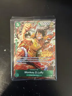 Monkey D Luffy P-135 Winner Stamp OP16 Pre-Release Event Promo Card Sealed - Image 1