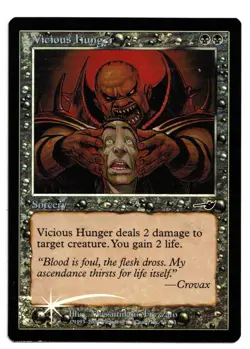 Magic the Gathering MTG Card: Vicious Hunger FOIL 74/143 Nemesis! EX - Image 1