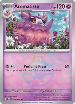 Aromatisse Master Ball 039/131 SV: Prismatic Evolutions Holo Pokemon TCG Card NM - Image 1