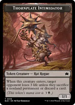 NM Thornplate Intimidator Token, MTG, Bloomburrow Token, Magic Token - Image 1