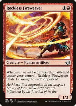 RECKLESS FIREWEAVER X 4 N/M- KALADESH MAGIC THE GATHERING - Image 1