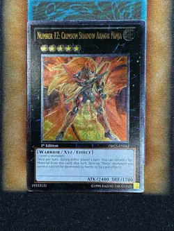 Yugioh Number 12: Crimson Shadow Armor Ninja ORCS-EN042 Ultimate Rare 1st Ed LP - Image 1