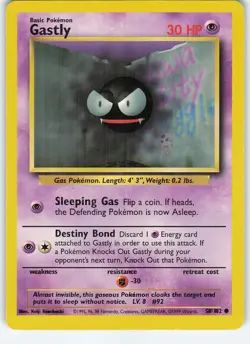Gastly 050/102 Base Set Common Normal MP Pokemon - Image 1