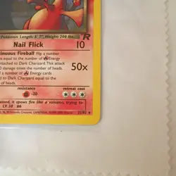 2000 Pokemon 1st Edition Team Rocket Non Holo Dark Charizard #21/82 - Image 3