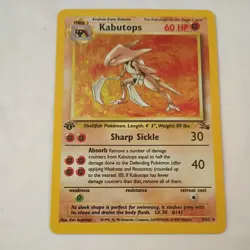 1st Edition 1999 Pokemon Kabutops Holo Fossil Set 9/62 Vintage WOTC NM - Image 1