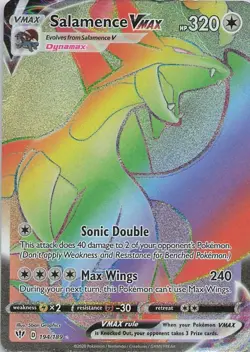 Pokemon TCG 2019 Sword & Shield Darkness Ablaze Salamence VMAX 194/189 - Image 1