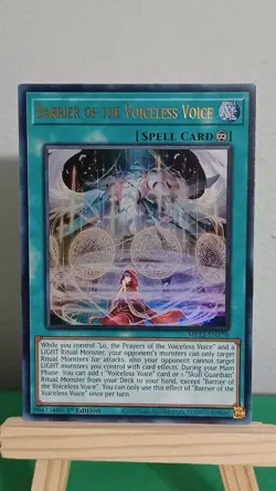 2025 Yugioh Barrier Of The Voiceless Voice Spell Card MP25-EN170 Ultra Rare - Image 1