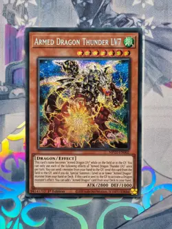 MP22-EN002 Armed Dragon Thunder LV7 Prismatic Secret Rare 1st Ed NM YuGiOh TCG - Image 1