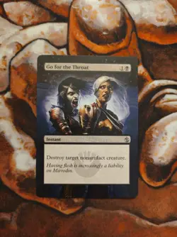 Magic the Gathering Go for the Throat Hand Painted Unique Custom MTG Alter - Image 1