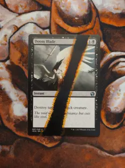 Magic the Gathering Doom Blade #3 Hand Painted Unique Custom MTG Alter - Image 1
