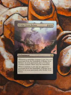 Magic the Gathering Bridge from Below #5 Hand Painted Unique Custom MTG Alter - Image 1