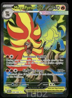 Mega Pyroar ex 099/086 Ultra Rare ME04: Chaos Rising Pokemon Near Mint - Image 1