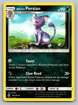 Alolan Persian 79/149 Uncommon SM Base Set Pokemon Lightly Played - Image 1