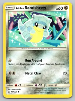 Alolan Sandshrew 137/236 Common Cosmic Eclipse Pokemon Lightly Played - Image 1