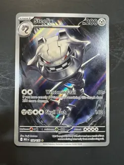 2025 Pokemon Mega Evolutions Steelix 150 /132 Full Art Illustration rare 03 - Image 1