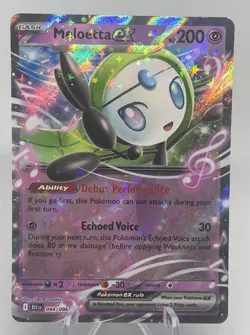 Pokemon Black Bolt Meloetta EX 044/086 Holo Double Rare NM🔥 - Image 1