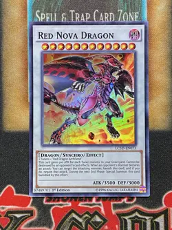 Yugioh Red Nova Dragon LC5D-EN073 Super Rare 1st Ed NM - Image 1