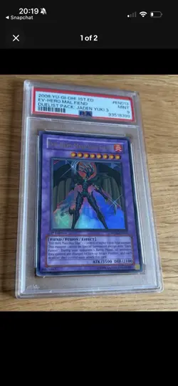 Yugioh Evil Hero PSA Bundle . Dark Gaia 10 , Infernal Sniper And Malicious 9 - Image 3