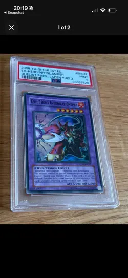 Yugioh Evil Hero PSA Bundle . Dark Gaia 10 , Infernal Sniper And Malicious 9 - Image 4