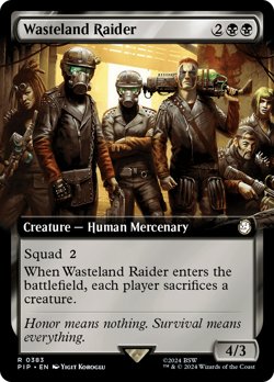 MTG - Fallout - Wasteland Raider (Extended Art) Near Mint Foil #383 - Image 1