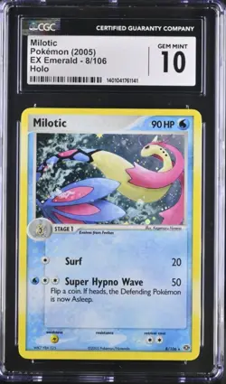 CGC 10 GEM MINT - Milotic 2005 EX Emerald 8/106 Holo Pokemon Card - Image 1