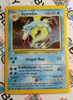Pokemon TCG Gyarados Holo Base Set 6/102 1999 Water English Card Stock - Image 2