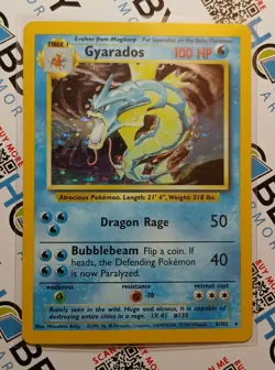 Pokemon TCG Gyarados Holo Base Set 6/102 1999 Water English Card Stock - Image 4
