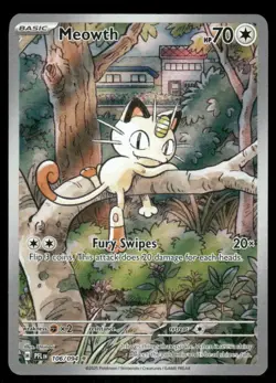 Pokemon Cards Meowth 106/094 Phantasmal Flames Illustration Rare NM *6 - Image 1