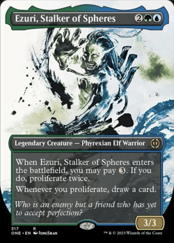 x1 Ezuri, Stalker of Spheres (317) - Showcase R MTG Phyrexia: All Will Be One - Image 1