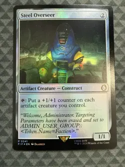 MTG Steel Overseer #0241 Foil Rare Universes Beyond: Fallout (PIP) - Image 2