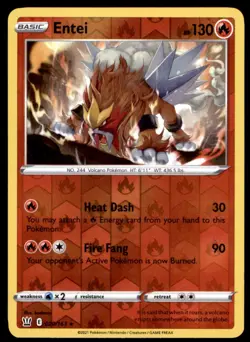 Entei 020/163 Holo Rare Battle Styles Pokemon Reverse Holo Near Mint - Image 1