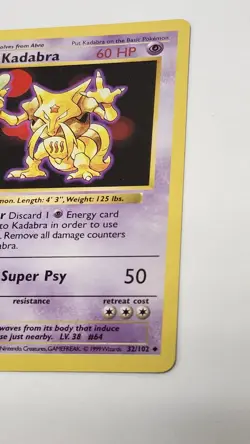 Pokemon WOTC Base 1st Edition Kadabra Shadowless 32/102 - Image 4