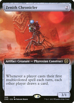 Magic the Gathering (mtg): ONE: Zenith Chronicler (Extended Art) - Rare NM - Image 1