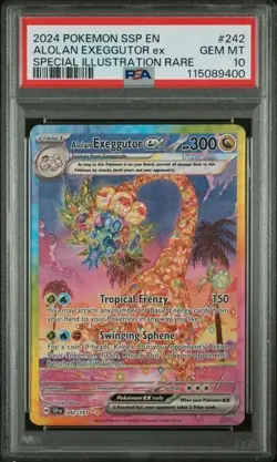 Pokemon TCG Alolan Exeggutor EX SSP 242/191 PSA GRADED GEM MINT 10 - Image 1