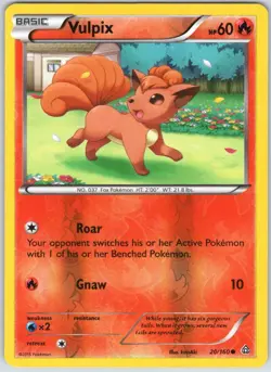 Vulpix 20/160 Common Primal Clash Pokemon Reverse Holo NM - Image 1