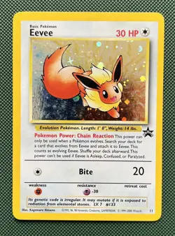 2000 Eevee Holofoil Black Star Promo #11 WOTC Vintage LP - Image 1