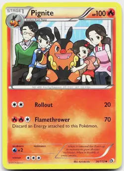 Pignite 26/113 Uncommon Legendary Treasures Pokemon Moderately Played - Image 1