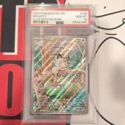 The Pokemon Company Pokemon TCG PSA 10 2025 Meowth IR Holo PFL EN 106/094 - Image 1