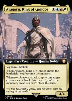 Aragorn, King of Gondor (Extended Art) - 0085 - NM MTG LOTR Commander Non Foil - Image 1