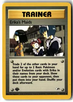 2000 Erika's Maids ⭐ 109/132 1st Edition Vintage WOTC Gym Heroes Pokemon NM/LP - Image 1