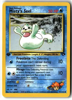 2000 Misty's Seel ⭐ 91/132 1st Edition Vintage WOTC Gym Challenge Pokemon NM/LP - Image 1