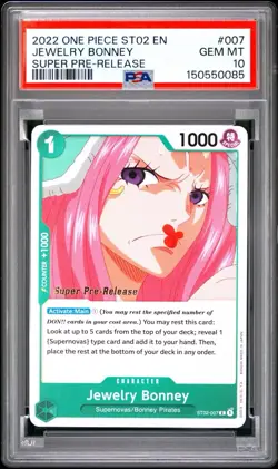 2022 ONE PIECE 007 JEWELRY BONNEY SUPER PRE-RELEASE PSA 10 GEM MINT - Image 1