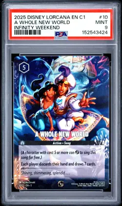 2025 Disney Lorcana Challenge Promo A Whole New World #10 Infinity Weekend PSA 9 - Image 1