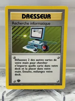(FRENCH) RECHERCHE INFORMATIQUE RARE - POKEMON 71/102 SET DE BASE EDITION 1 NM - Image 1